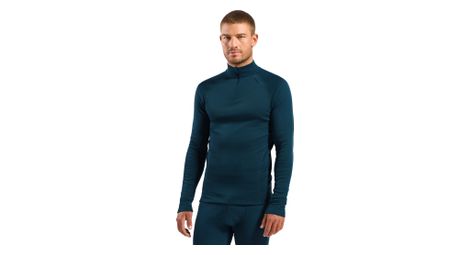 Camiseta interior Odlo Active X-Warm con media cremallera, azul, para hombre