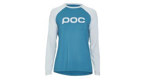 Poc essential mtb women long sleeves jersey antimony blue oxolane grey xs