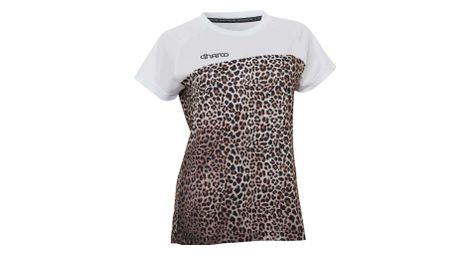 Maillot de manga corta dharco leopard para mujer blanco/marrón