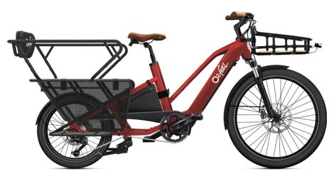 Longtail electric cargo bike o2 feel equo cargo 4.3 shimano cues 9s 835 wh 20/26'' red pack family