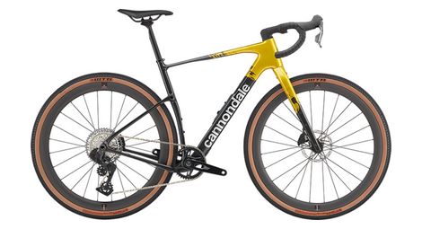 gravel bike cannondale topstone carbon 1 sram rival axs 13v 700 mm yellow black