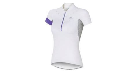 Odlo stand-up collar short sleeve 1/2 zip isola 410911-10000 femme t-shirt blanc