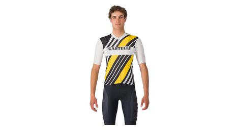 Maillot de manga corta castelli hombre heritage negro blanco amarillo
