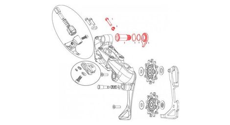 Kit visserie sram pour derailleur arriere force