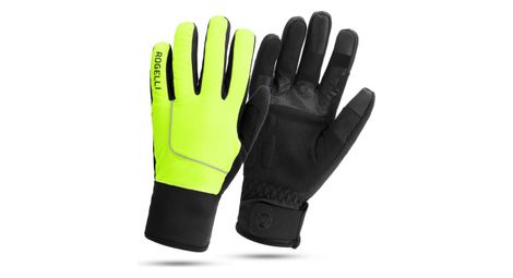 Gants velo long de hiver rogelli essential - homme - fluor