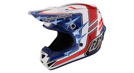 Casque intégral troy lee designs se4 polyacrylite mips bleu/blanc/rouge