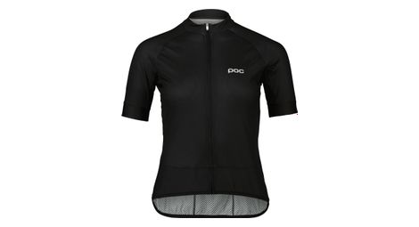 Maillot de manga corta poc essential road logo para mujer negro s