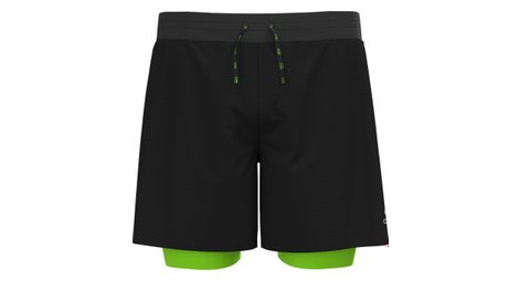 Short 2 en 1 odlo axalp trail noir jaune