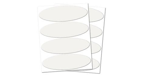 B reflective eco oval, (lot de 2) kit 4 autocollants réfléchissants, 8,5 x 2,7 cm, blanc