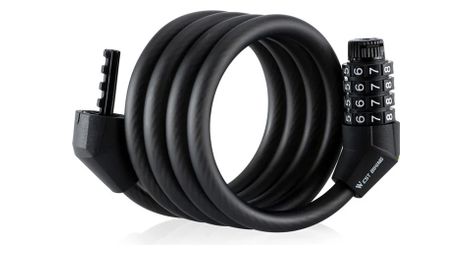 Antivol de Vélo Câble Acier - Serrure à Code 4 Chiffres - noir