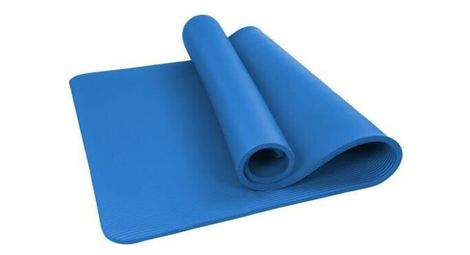 Tapis de pilates yoga antidrapant avec sangle transport 183 61 1 cm tapis de fitness gym bleu