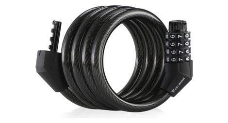 Antivol de Vélo Câble Acier avec Serrure à Code 4 Chiffres - noir
