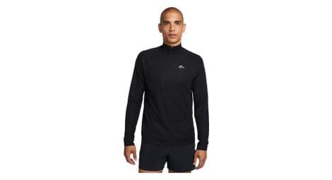 Camiseta de media cremallera nike trail negra para hombre