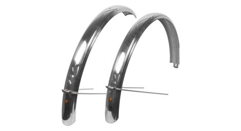 Coppia di parafanghi véloorange, parafanghi scanalati, 63 mm, argento 700c