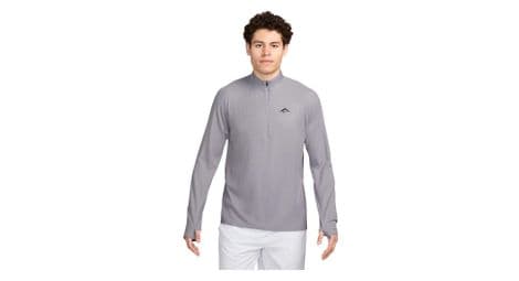 Camiseta de media cremallera nike trail gris para hombre