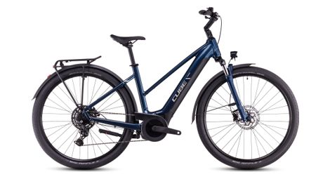 Cube touring hybrid one 625 trapezio bicicletta ibrida elettrica shimano cues 9s 625 wh 700 mm deep sea blue 2025