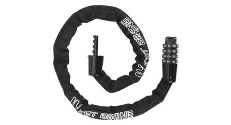 Antivol de chaîne de vélo 0.65m à 4 chiffres réinitialisable - noir