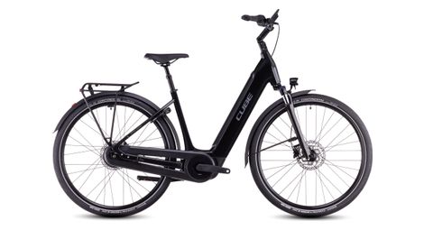 Cube supreme hybrid comfort pro 500 easy entry electric city bike enviolo city 500 wh 700 mm nero grigio lunare 2025