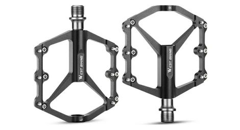 Pédales de vélo en alliage d'aluminium léger à 3 roulements  - noir