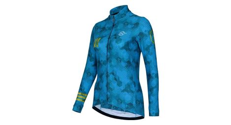 Maillot de cyclisme ouatiné manches longues pour femmes bleu 8andcounting
