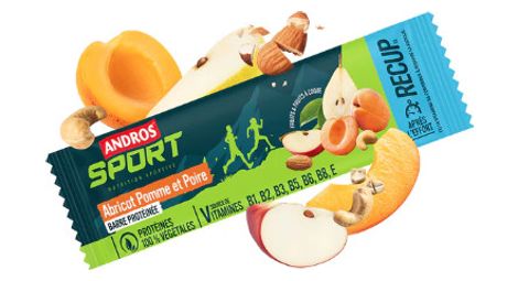 Barre protéinée andros sport récup pomme/poire/abricot 50g