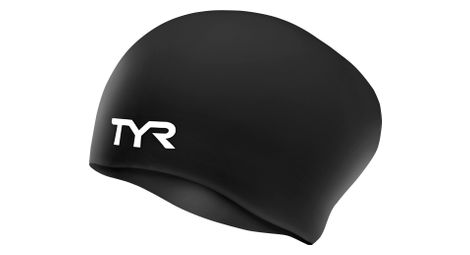 Bonnet de bain pour cheveux longs tyr noir