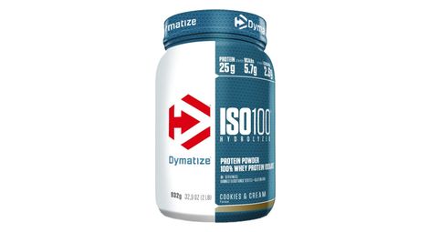 Iso-100 hydrolyzed (932g) - dymatize - cookies et cream -  whey hydrolysée