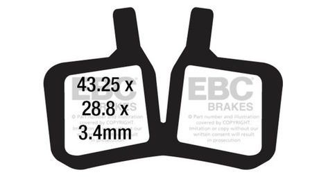 Ebc - plaquettes de frein magura mt5 2014-one piece pad