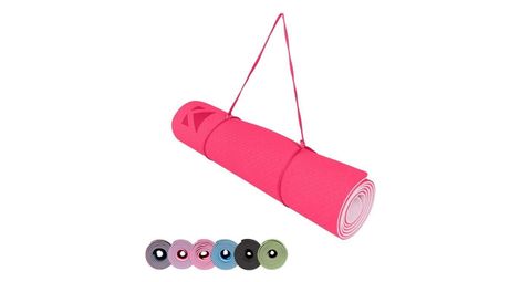 Tapis de yoga tapis de sport tapis fitness avec un sangle 183 x 61 x 0 6 cm rose rose