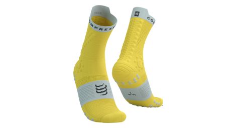 Calcetines de trail compressport pro racing v4.0 amarillo/azul