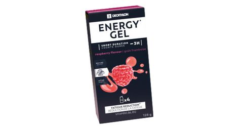 Gels énergétiques decathlon nutrition courte distance framboise 4x32g