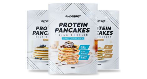 Pancakes proteines natural (2x750g) pancakes proteines stracciatella-coco (1x750g)