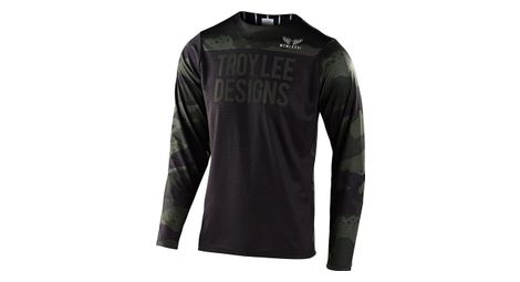 Troy lee designs skyline camo maillot mangas largas verde negro