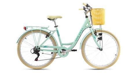 Vélo pour dame 26 cantaloupe menthe avec panier 6 vitesses tc 48 cm dacapo