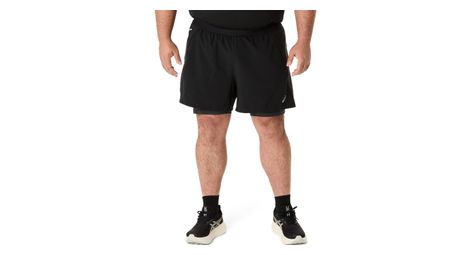 asics road 2 in 1 short 5in black men s