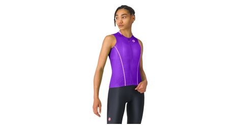 Maillot sin mangas Castelli Anima Flow morado para mujer