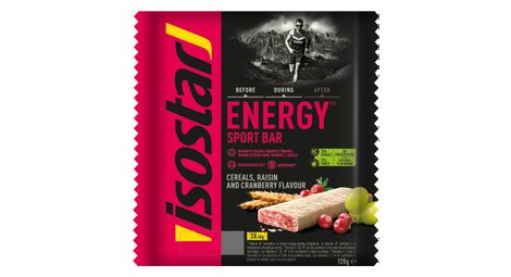 Barres energétiques isostar high energy cranberry 3x40g