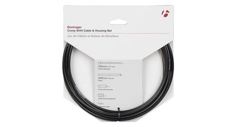 Bontrager comp shift juego de cables / carcasas 4 mm negro