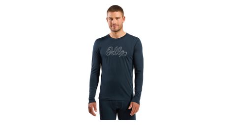 Camiseta interior Odlo Merino 200 Edición «80 años» azul oscuro para hombre