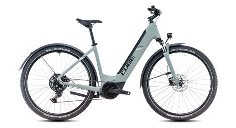 Cube nuride hybrid performance 500 allroad easy entry bicicletta elettrica ibrida shimano cues 9s 500 wh 29'' swamp grey green 2025