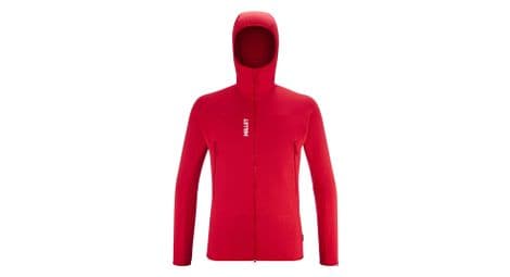 Forro polar con capucha fusion grid rojo mijo hombre