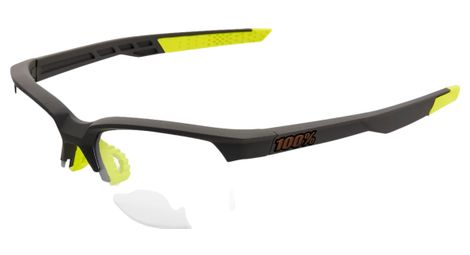 Lunettes 100% Sportcoupe Soft Tact Cool Grey Gris / Jaune - Lentilles Photochromiques Transparent