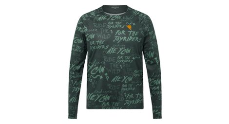 Maillot Manches Longues Endura Singletrack Print Vert Homme