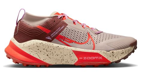 Zapatillas Nike ZoomX Zegama Trail Running Gris Marrón Rojo