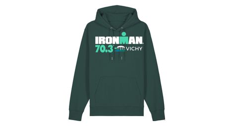 Felpa con cappuccio ironman 70.3 green vichy