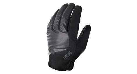 Guantes de ciclismo cromados de peso medio negro