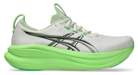asics gel nimbus 28 running shoes white green men s