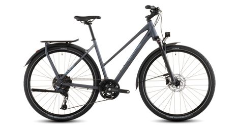 Bicicletta da trekking Cube Kathmandu EXC Trapeze con cambio Shimano Cues 11 velocità, manubrio da 700 mm, grigio metallizzato, 2026