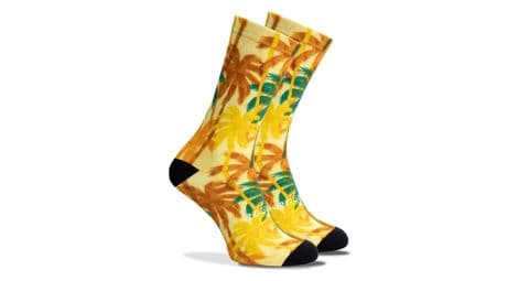 Chaussettes velo rogelli hawaii - homme - jaune