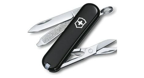 Couteau suisse classic sd victorinox 0.6223.3b1 noir avec lame en acier inoxydable et 7 fonctions en blister -noir